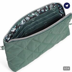 Quilted Green Zippered Pouch